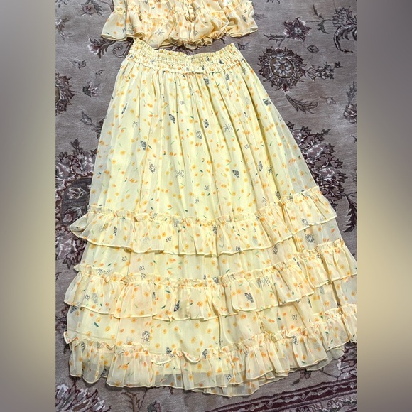 NWT Free People Morning Mist Maxi Set, yellow, size M - Picture 8 of 9